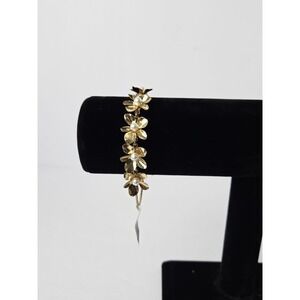Banana Republic floral bracelet gold tone flowers NWT faux pearl